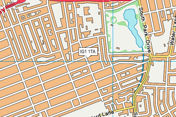 IG1 1TA map - OS VectorMap District (Ordnance Survey)