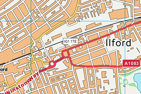 IG1 1TE map - OS VectorMap District (Ordnance Survey)