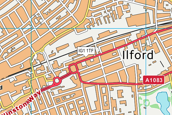 IG1 1TF map - OS VectorMap District (Ordnance Survey)