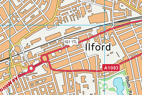 IG1 1TL map - OS VectorMap District (Ordnance Survey)