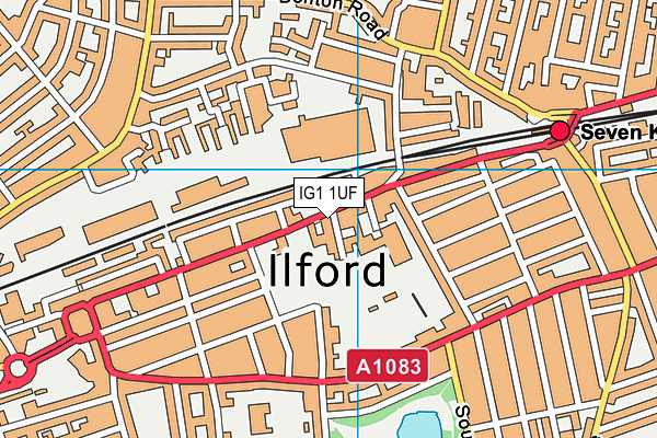 IG1 1UF map - OS VectorMap District (Ordnance Survey)