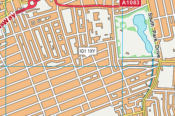 IG1 1XY map - OS VectorMap District (Ordnance Survey)