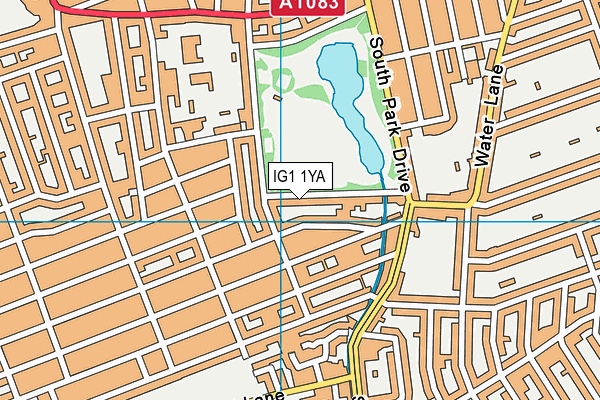 IG1 1YA map - OS VectorMap District (Ordnance Survey)