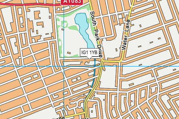 IG1 1YB map - OS VectorMap District (Ordnance Survey)