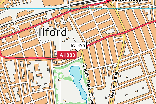 IG1 1YD map - OS VectorMap District (Ordnance Survey)