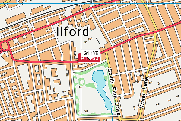 IG1 1YE map - OS VectorMap District (Ordnance Survey)