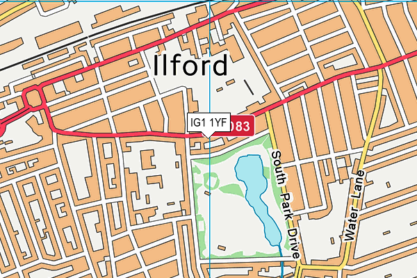 IG1 1YF map - OS VectorMap District (Ordnance Survey)