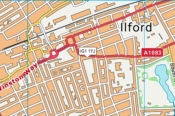 IG1 1YJ map - OS VectorMap District (Ordnance Survey)