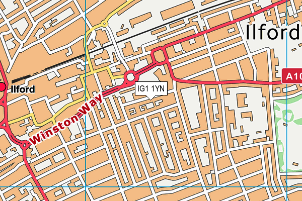 IG1 1YN map - OS VectorMap District (Ordnance Survey)