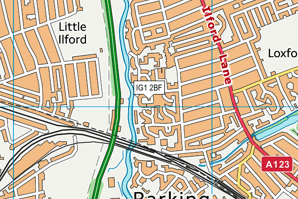 IG1 2BF map - OS VectorMap District (Ordnance Survey)