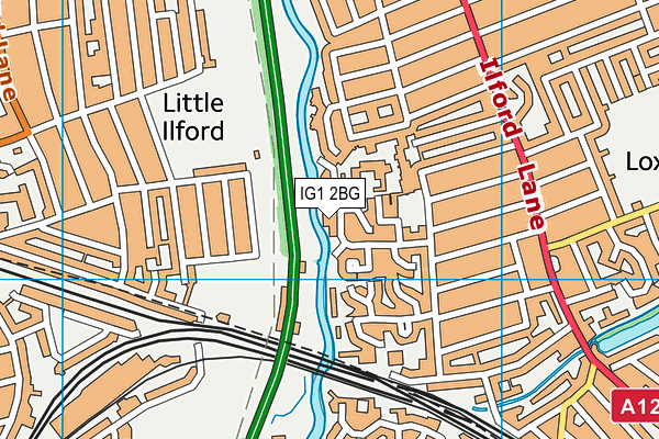 IG1 2BG map - OS VectorMap District (Ordnance Survey)