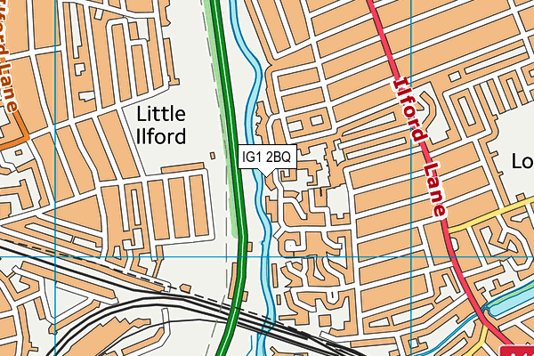 IG1 2BQ map - OS VectorMap District (Ordnance Survey)