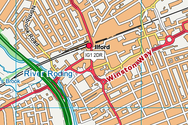 IG1 2DR map - OS VectorMap District (Ordnance Survey)