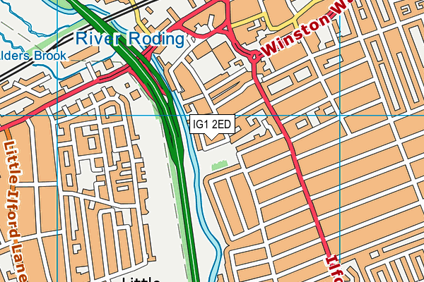 IG1 2ED map - OS VectorMap District (Ordnance Survey)