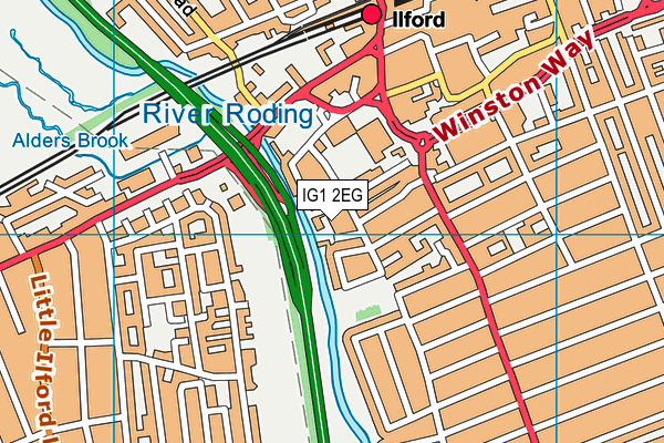 IG1 2EG map - OS VectorMap District (Ordnance Survey)