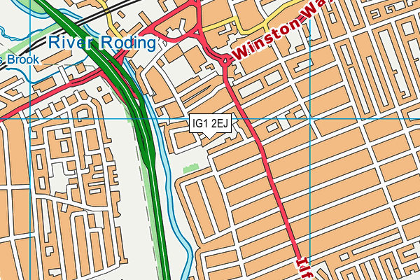 IG1 2EJ map - OS VectorMap District (Ordnance Survey)