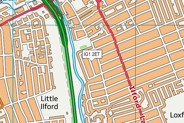 IG1 2ET map - OS VectorMap District (Ordnance Survey)