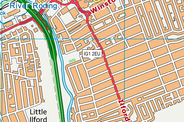 IG1 2EU map - OS VectorMap District (Ordnance Survey)