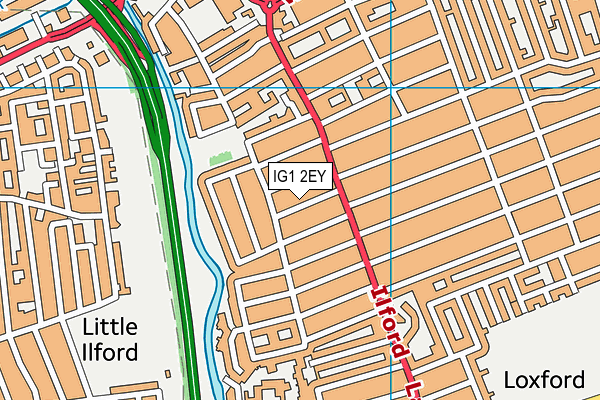 IG1 2EY map - OS VectorMap District (Ordnance Survey)