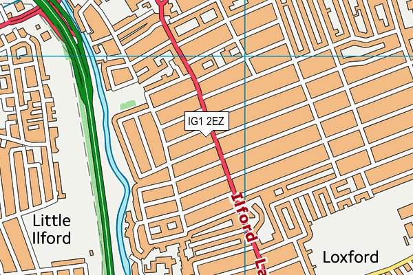 IG1 2EZ map - OS VectorMap District (Ordnance Survey)