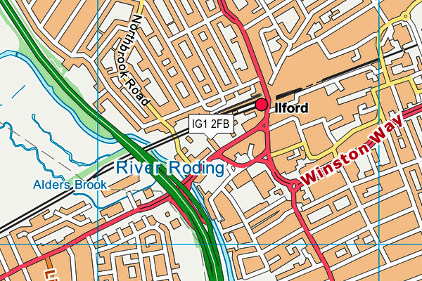 IG1 2FB map - OS VectorMap District (Ordnance Survey)