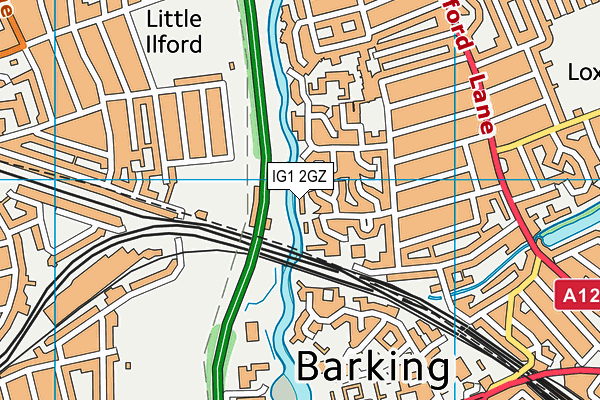 IG1 2GZ map - OS VectorMap District (Ordnance Survey)