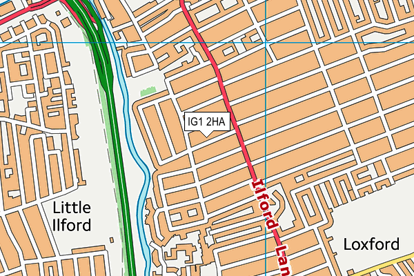 IG1 2HA map - OS VectorMap District (Ordnance Survey)