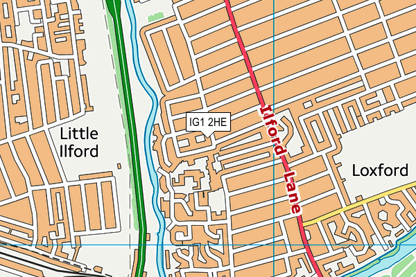 IG1 2HE map - OS VectorMap District (Ordnance Survey)