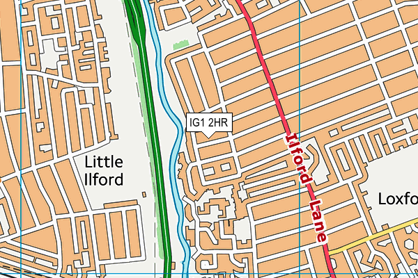 IG1 2HR map - OS VectorMap District (Ordnance Survey)