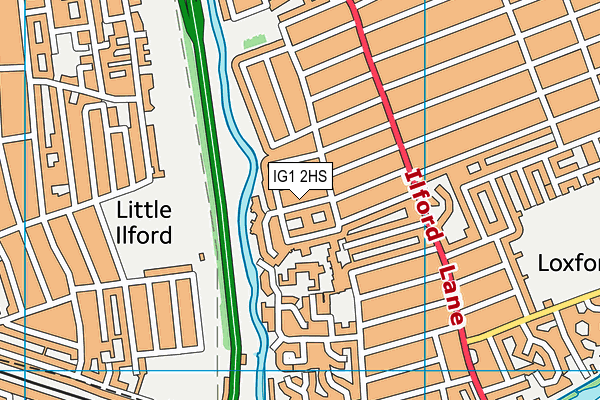 IG1 2HS map - OS VectorMap District (Ordnance Survey)