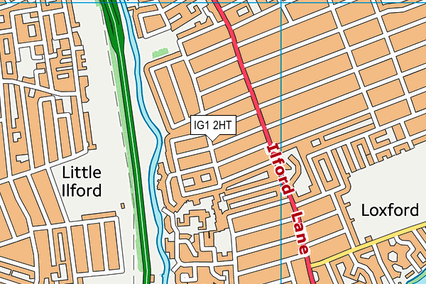 IG1 2HT map - OS VectorMap District (Ordnance Survey)