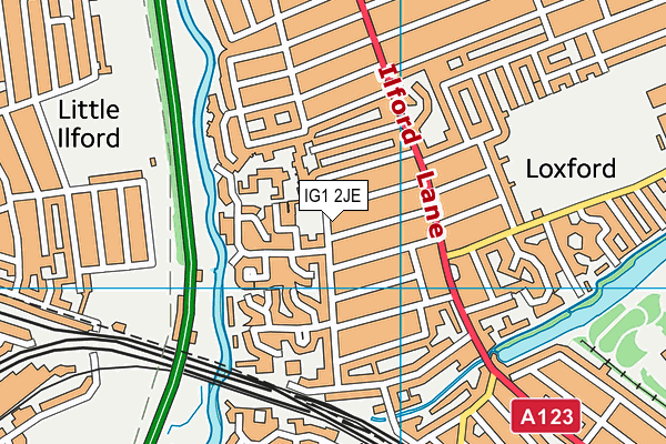 IG1 2JE map - OS VectorMap District (Ordnance Survey)