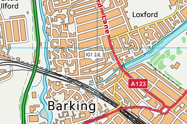 IG1 2JL map - OS VectorMap District (Ordnance Survey)