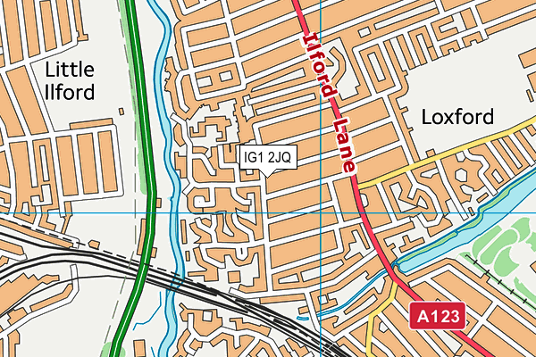 IG1 2JQ map - OS VectorMap District (Ordnance Survey)
