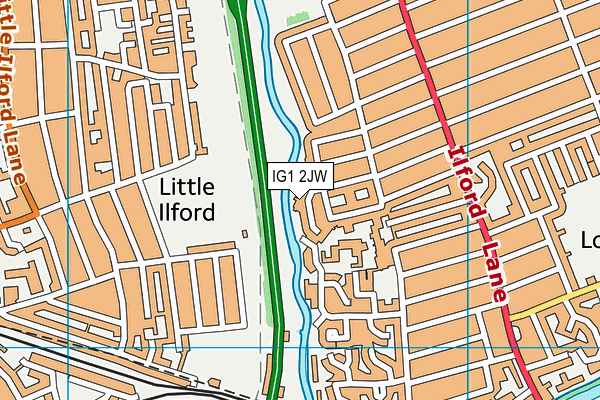 IG1 2JW map - OS VectorMap District (Ordnance Survey)