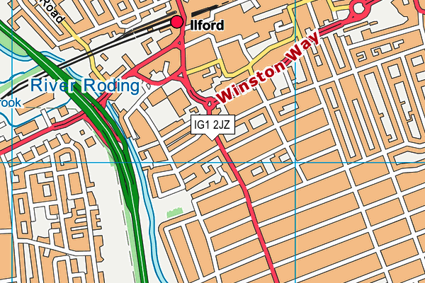 IG1 2JZ map - OS VectorMap District (Ordnance Survey)