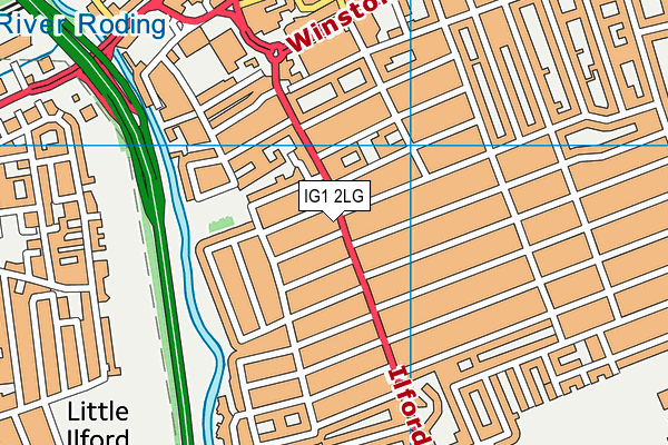 IG1 2LG map - OS VectorMap District (Ordnance Survey)