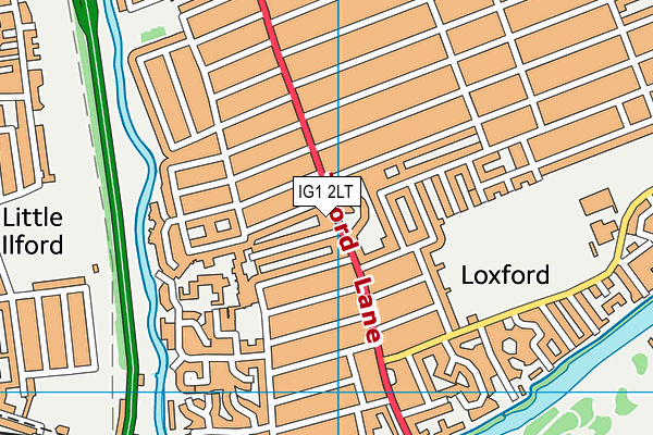IG1 2LT map - OS VectorMap District (Ordnance Survey)