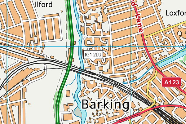 IG1 2LU map - OS VectorMap District (Ordnance Survey)