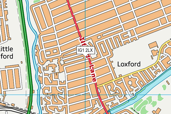 IG1 2LX map - OS VectorMap District (Ordnance Survey)