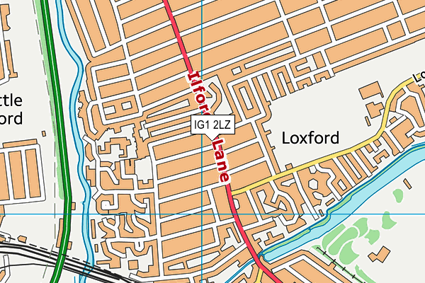 IG1 2LZ map - OS VectorMap District (Ordnance Survey)