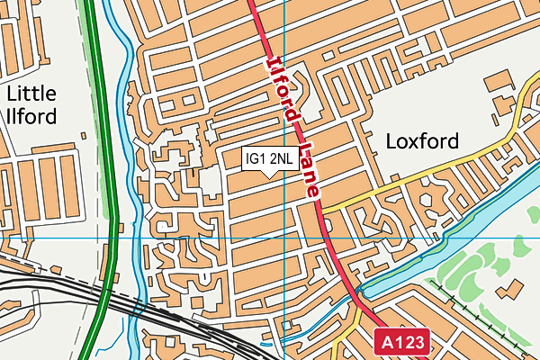 IG1 2NL map - OS VectorMap District (Ordnance Survey)