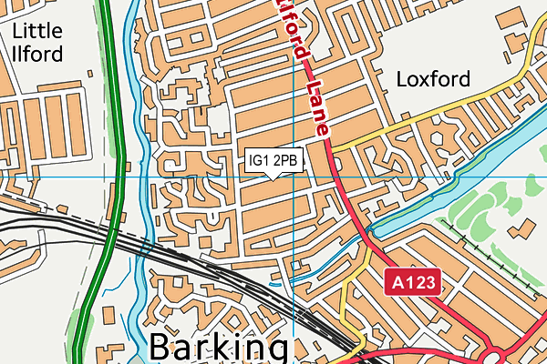 IG1 2PB map - OS VectorMap District (Ordnance Survey)