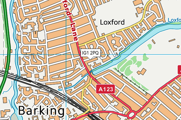 IG1 2PQ map - OS VectorMap District (Ordnance Survey)