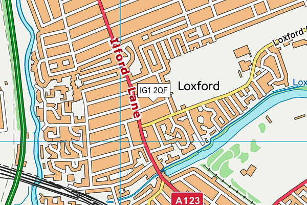 IG1 2QF map - OS VectorMap District (Ordnance Survey)