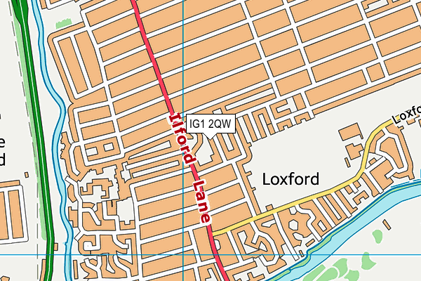 IG1 2QW map - OS VectorMap District (Ordnance Survey)