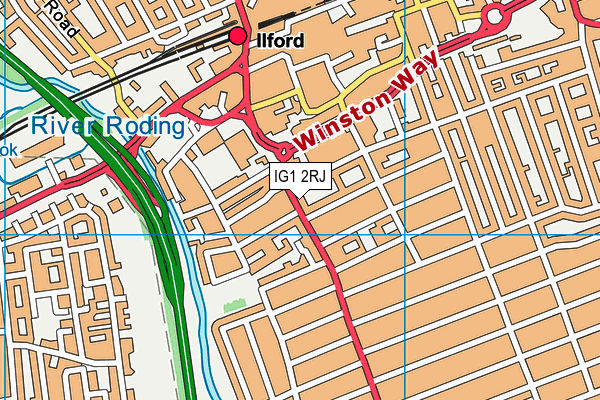 IG1 2RJ map - OS VectorMap District (Ordnance Survey)