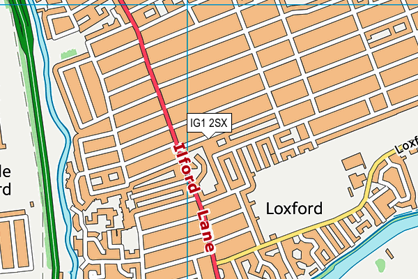 IG1 2SX map - OS VectorMap District (Ordnance Survey)
