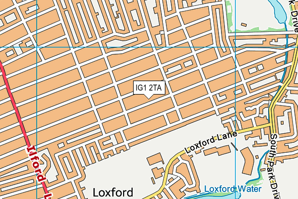IG1 2TA map - OS VectorMap District (Ordnance Survey)
