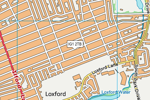 IG1 2TB map - OS VectorMap District (Ordnance Survey)